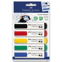 Popisovače na textil Faber-Castell 5 základných farieb